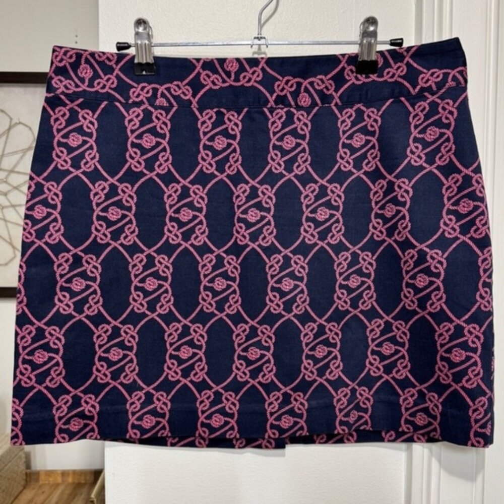 Vineyard Vines Nautical Rope Navy Pink A Line Skirt Size 14
